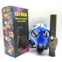 Gas Máscara Criativa Acrílico Bongs Tubos de Silicone Tubulação de Água Tabaco HónicoCubo Tubo Shisha Smoking Acessório Skull Bong