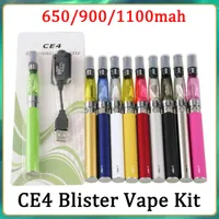 Wholesale EGO EVOD CE4ブリスタースターターキット650MAH 900MAH 1100MAH EGO-TバッテリーアトマイザーClearomizer EタバコキットVS Vision Spinner