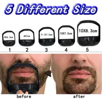 2021 Men Clippers Template Guide Design Mustasch Goatee Shaving Shaper Style Beard Comb Perfekt Shape Styling Tool 5pcs / Set