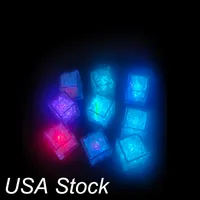 Mini Fête Lumières Couleur carrée Changement de couleur LED Cubes de glace rougeoyante Cubes clignotant Flashing Novelty Supply Stock omelé