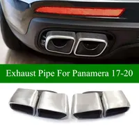 2 PCS Tubos Doble Tubos de escape Muffler Boquilla Sistema de escape para Porsche Panamera 2017-2020 Turbo Steel de acero inoxidable Punta trasera