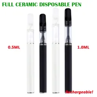Full Ceramic Disposable Vape Pen Cigarette 1.0ML 0.5ML Full Ceramic Cartridge Thick Oil Rechargeable 350mAh Battery Automatic Vaporizer Puff Nord