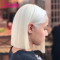 Spitze Perücken weiß farbige menschliche Haare für Frauen Bob Perücke HD Transparent Front Brasilianische hohe Dichte