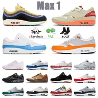 Max 1 trainers k.o.d. Cha London 1s Mannen Dames Running Schoenen N7 Taupe Haze Air Kus Of Dood Remix Pack Sean Warherspoon University Blue Sports Sneakers UNC Black Schematic