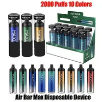 Air Bar Max Disposable E Cigarettes Device Pod Kit 2000 Puff 1250mAh Recharge Battery 6.5ml Prefilled Cartridges Vape Pen VS Lux B259k