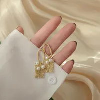 Stud Lexie Diary Moda Lüks 14K Gerçek Altın Kaplama Küpe İçi Boş Geometri İnci Kadınlar Aksesuar Takı Düğün Hediyesi