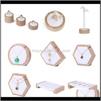 Luxury Wood Jewely Display Stand Jeweleries Butikräknare Showcase utställare Ring örhänge halsband armband xjn cjwuw