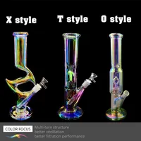 Colorful Glass Bong Shisha Hookah Smoking Water Pipe Filter Bubbler W  ICE Catcher Unique Bongs hand blow Hookahs Pipes