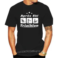 T-shirt da uomo Apres Ski Triathlon Tshirt divertente personalità casual tee Top Umore Sunlight per uomo Standard Crew Neck Homme