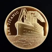 100pcs Titanic Pièce Arts Cadeaux RMS Titanic Collection d'incident d'incident de Titanic 100 Anniversaire Jeton BTC Bitcoin 40 * 40 * Épaisseur 3mm Épaisseur Monnaies; DHL Livraison