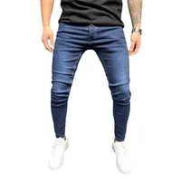 Dihope Jeans Men Pure Color Slim Denim Pants Vintage Wash Black Hip Hop Pencil Work Trousers Skinny Stretch S-3xl