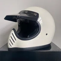 Motorradhelme Punkt ECE Genehmigt Professionelle Vintage Moto-3 Handgemachte Helm Full Face Light Gewicht Fiberglas Shell Cascos