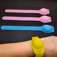 Flytande Tvål Dispenser Hand Sanitizer Dispensing Portable Bracelet Wristband 10ml Kreativa rengöringsverktyg Dispensrar