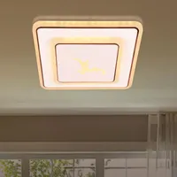 Taklampor Kortfattad Fyrkantig Ljus Hög Transparens LED-lampa med älgmönster Tre lägen för vardagsrum hem