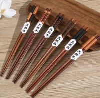 Anti-slip trä ätpinnar Japansk stil naturlig handgjord sträng rund kinesisk porslin 6 stilar wrap sn4256