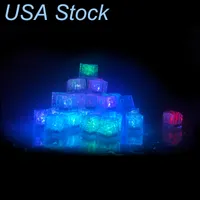 Cadılar bayramı LED Işık Buz Küpü Yapay Sıvı Sensörü Aydınlatma Kristal Küpleri Flaş Noel Düğün için KTV Bar Parti Dekorasyon için 7 renk USUsalight