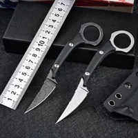 Feste Klinge Gerade Messer D2 Weiß / Schwarz Stein Wäscheklingen Full Tang G10 Griff Survival Taktische Messer mit Kydex