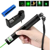 Flashlights Torches Green Laser Pointer Pen 532nm Adjustable Focus 18650 Rechargeable Battery With UK Adapter