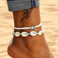 Verano océano playa toblet bohemio retro cáscara tortuga cuentas hecha a mano brazalete 2021 nuevo regalo de joyería de pierna
