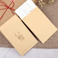 Gift Wrap 10 stks Retro Tas Kraft Paper Deer Serie Verpakking Tassen Kerstkaart Opslag Envelop Briefkaart
