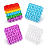 EE.UU. STOCK EE. UU. NUEVO FidGet Toys Pops Sensory DecomPresion Bubble Toy 4 piezas (1 arco iris y 3 color puro)