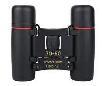 Mini binóculos Zoom Telescópio 30x60 dobrável com baixa visão de noite de luz para observação de pássaros ao ar livre de caça de viagem 1000m