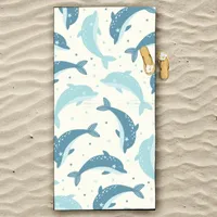 Handtuchdolphine spielen miteinander miteinander, schnell trocknende große Strand Mikrofaser-Badewanne Erwachsene Terry Drop