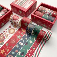 Gift Wrap Supplies Scrapbook Decoration Box-Packed Washi Paper Material Stationery Decor Christmas Tape Xmas Adhesive Tapes