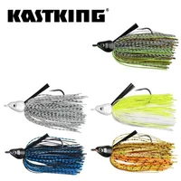 Kstking Swim Jigs Kits Fishing Lure Bait Set 3/5 Pack 14g 10.6g Faldas de silicona multicapa para agua fangosa Claro 220221
