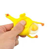 Cute Chicken Egg Toy Laying Hens Crowded Stress Ball Keychain Creative Funny Spoof Tricky Gadgets Keyring with Key Chains Novelty Halloween Vent Toys