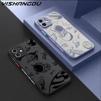 Cute Cartoon Space Astronaut Phone Case For iPhone 11 12 13 Pro Max XS X XR 7 8 Plus SE2 Matte Acrylic Shockproof Bumper Cover