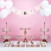 Other Bakeware Gorgeous Crystal Gold Cupcake Stand Mirror 2/3 Tiers Instagram Style For Wedding Party Dessert Cake Table Decoration Tools