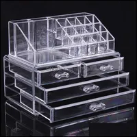 Jewelry Jars Packaging & Display Fahison Transparent Makeup Box Acrylic Cosmetics Organizer Desktop Clear Storage Case Large For Women Gifts