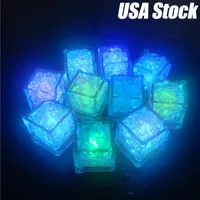 Multi colors Mini Romantic Decoration Luminous LED Artificial Ice Cube Flash Light Wedding Christmas Party Decoration