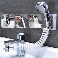 Wasserhahn Externe Duschkopf Filter Hand Toilettenarmatur Flexible Anzug Tragbare Waschansicht Haarhaus Küche Waschbecken Wasserhahn Wassereinsparung 210309
