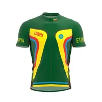 Kurtki wyścigowe 2021 Etiopia więcej styl Mężczyźni Klasyczna drużyna rowerowa Krótka Rękaw Rower Road Mountain Clothing Outdoor Jersey