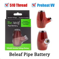 Beleaf Pipe Battery Kit Wooden Design Vape Pen Cigarette 510 Thread 900mAh Rechargeable Preheat Variable Voltage a31