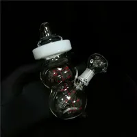 Mini Baby Glass Glass Beaker Tubos de Água Dab Rig Rig Rig Water Bongs Hookahs Shisha Perc Recycler Bubbler com 14mm feminino vidro tigela
