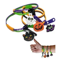 DHL Fidget Juguetes Zipper Pulseras Halloween Cesta Presentadores Sensory Amistad Joyería para niños Regalos de cumpleaños CS08