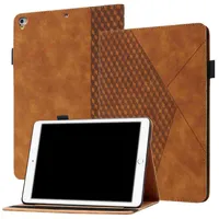 Business PU Leather Cases For Ipad Pro 11 2021 5 6 8 9 Air 2 9.7 10.5 10.2 Cube Diamond Grain Luxury Fashion Wallet Flip Cover Credit ID Card Slot Shockproof Holder Pouch