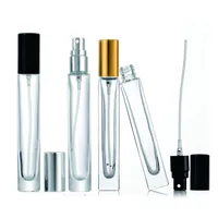 New10ml Transparente Glass Spray Bottle Recarregável Mini Perfumes Atomizador Portátil Viagem Vazio Quadrado Scent-Garrafa RRA9641
