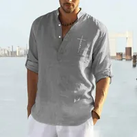 Men's Casual Shirts Summer Linen Shirt Short-Sleeved T-shirt Cotton And Male Breathable