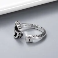 Offenes Ring kreatives Muster Retro -Ringe 925 Silberschild Ring Schmuckversorgung