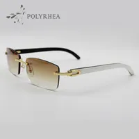 Óculos de Sol de Luxo Búfalo Chifre Óculos Homens Mulheres Óculos de Sol Carnê Melhor Qualidade Branco Dentro Preto Búfalo Chifre Eyeglassessize: 56-18-140mm