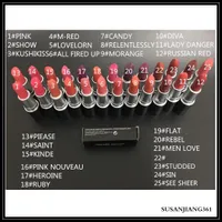 Stock libre DHL! 2017 Hot New M Maquillage de maquillage Lustre Retro Revers Frost Sexy Matte Lipstick 3G 25Colors Lipstick avec nom anglais