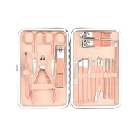 Prego Clipper Kit Case 10 / 18pcs com uma caixa de suporte Nails Cuidados Cuidados Pedicure Scissor Tweezer Auricular Escolha Utility Manicure Set Ferramentas