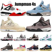 Air Jordan 4 Retro Basketball Shoes Black Cat 4s Oreo Universitys Blue Sneaker Sail Kaws Purple Metallic Eur 36-47