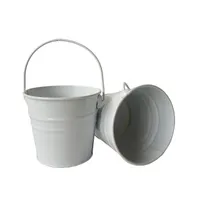 Plantadores Pots 10 Pçs / lote D10.5XH9.5cm mini flowerpots Metal estanho balde branco / amarelo baldes de casamento cubo lg-008