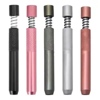 Metall Rökrör E-cigarett 78mm Filter Tips One Hitter Spring Bats Snuff Snörtare Dispenser Tube Straw Sniffer Pipesa09