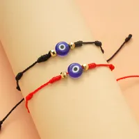 Turkiska lyckliga onda blå ögonarmband för kvinnor handgjorda flätat rött svart rep 7 knop armband lyckliga smycken vänskap armband